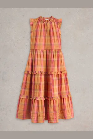 White Stuff 100% Organic Cotton Rosie Check Maxi Dress38