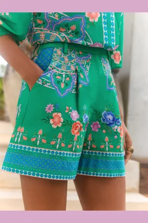 Love & Roses V & A I Printed 100% Cotton Shorts38