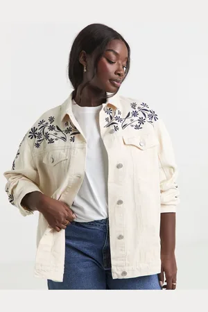 Simply Be Floral Embroidered Boyfriend Denim Jacket40