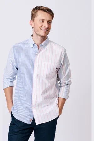 Aubin Blå Burwell Patchwork 100% Bomuld Skjortersmall