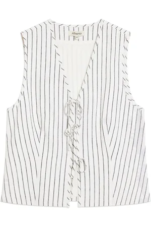 Albaray Stripe Linen Tie White Waistcoat38