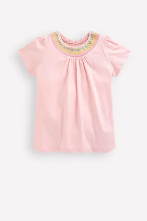 Boden 100% Cotton Jersey Smocked T-Shirt128134cm