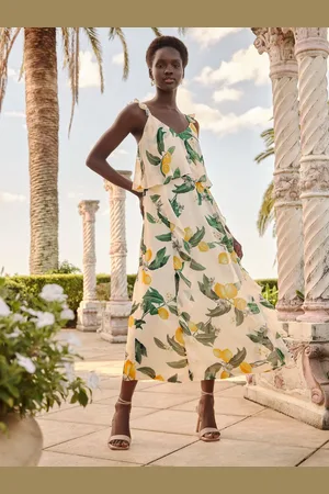 Love & Roses Lemon Printed Ruffle Midi Dress42