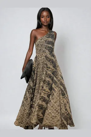 Religion Signature One Shoulder Maxikjole Med Fuld Multi Layered Nederdele36