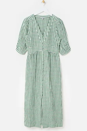 Oliver Bonas Gingham V-Neck Midi Dress40