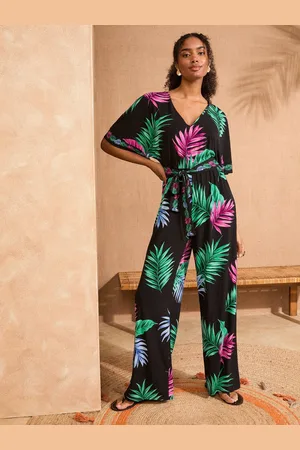 Love & Roses Jersey Angel Sleeve V-Neck Belted Jumpsuit44