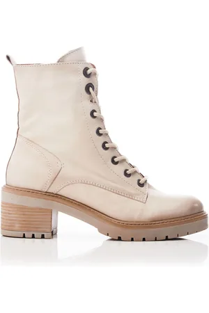 Moda In Pelle Grey Bellzie Lace Up Leather Ankle Boots