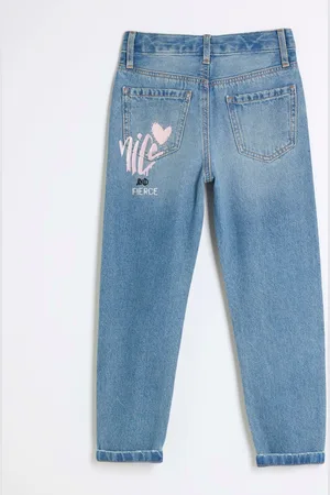 River Island Mom Girls Now Or Never Graffiti 100% Cotton Jeans8 år ( 128 cm)