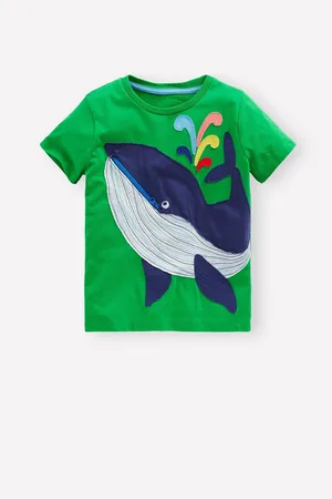 Boden 100% Cotton Zip Detail Appliqué T-Shirt98104cm