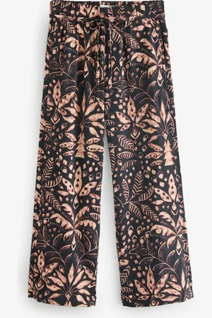 Next Tie Waist Wide Leg Linen Blend Trousers44 R