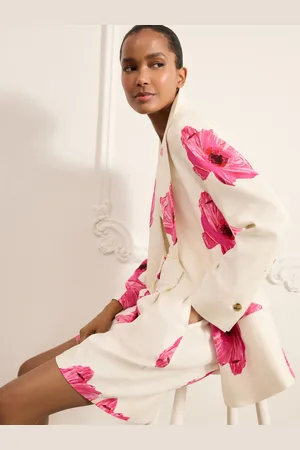 Next Floral Printed Blazer with Linen52