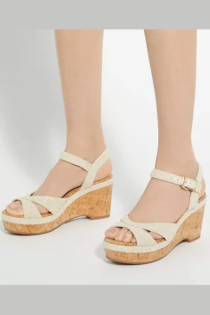 Dune Kelulu Cork Cross Wrap Wedge Sandalseu355