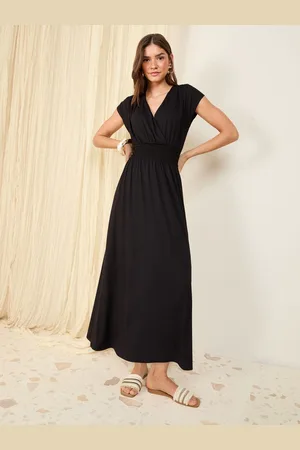 Friends Like These Wrap V-Neck Shirred Waist Maxi Dress34