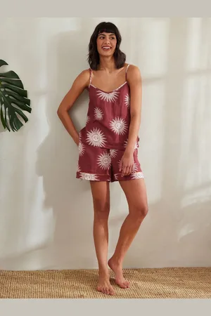 Chelsea Peers 100% Cotton Cheesecloth Bohemian Sun Print Cami Short Pyjamas Set44