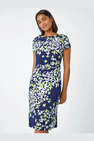 Roman Floral Print Shift Stretch Dress38