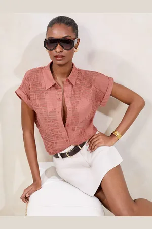 Lipsy London Burnout Button Through Short Sleeve Shirt38