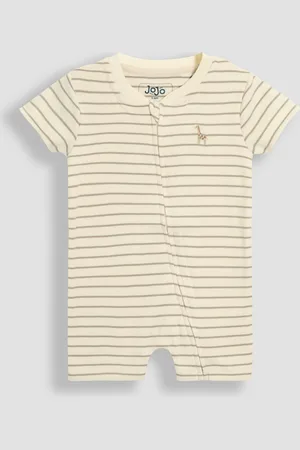 JoJo Maman Bébé 100% Cotton Short-Sleeved Stripe Romper50cm
