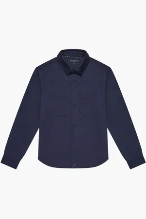 French Connection Stretch Long Sleeve Chest Pocket Button Up Overshirtlarge