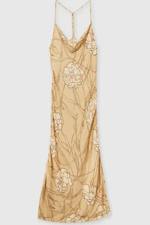 Reiss Rochelle Satin Floral-Print Slip Maxi Dress38