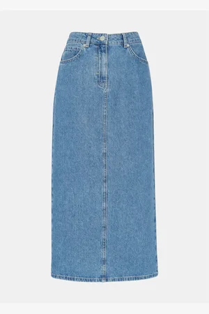 Whistles Straight Denim 100% Bomuld Midi Nederdele42