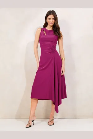 Lipsy London Ærmeløs Ruched Front Asymmetrisk Midi Kjole42