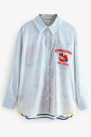 Next Langærmet 100% Bomuld Relaxed Lightweight Skjorter44lille