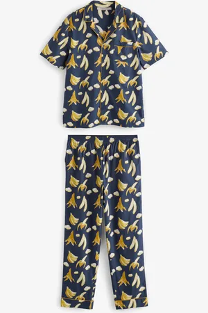 Their Nibs Bananas Mens Short Sleeve Cotton Long Pyjama Setlarge