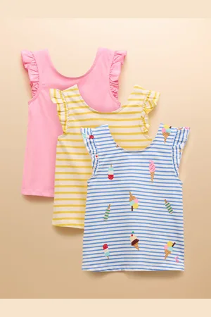Joules Butterfly Frill Sleeve Vest Three Pack140146cm
