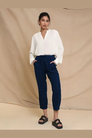Threadbare Linen Blend Tapered Trousers44