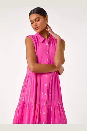 Roman Shimmer Knappet Skjortekjole