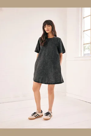 Next 100% Bomuld Kortærmet Denim T-shirt KjoleXS Reg