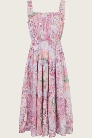 Monsoon Strappy Marbled Floral Maxi Dress158164cm
