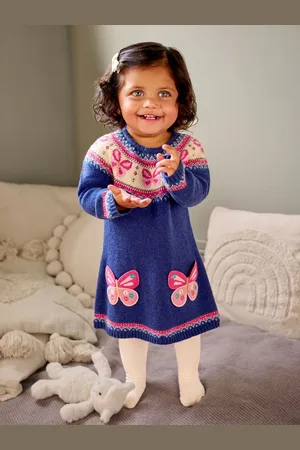JoJo Maman Bébé Fair Isle Pattern Knitted Dress6 - 7 år (116 - 122cm)