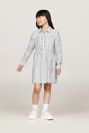 Tommy Hilfiger Stripe Shirt Long-Sleeved White Dress5 år (110cm)