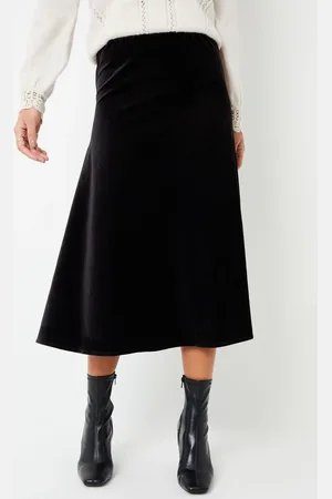 Threadbare Velvet Flared Pull On Midi Nederdele38