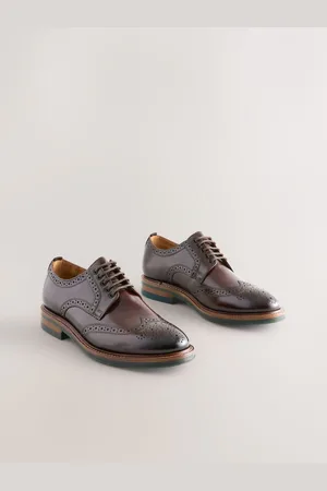 Next Læder kontrastsål Chunky Broguesko sko