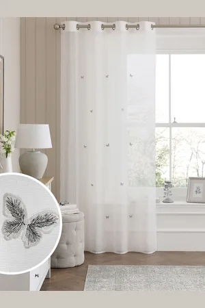 Next Butterfly Broderet Eyelet Uforet Sheer Panel Voile Gardiner140x229cm