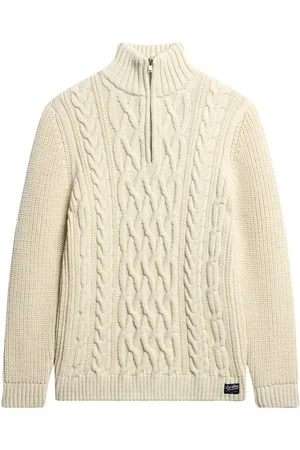 Superdry Jacob Cable Knit Quarter Zip TrøjeXL