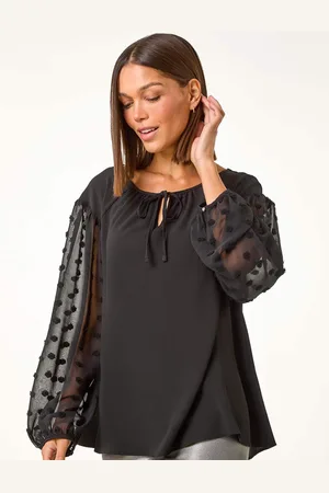 Roman Dobby Sleeve Slips Neck Top42