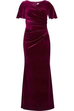 Gina Bacconi Red Minka Velvet Maxi Dress With Cowl Neck48
