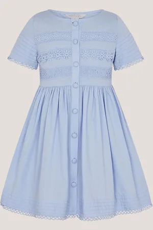 Monsoon 100% Cotton Embroidered Short Sleeve Dress7 år (122cm)