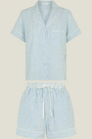 Accessorize Stripe 100% Cotton Short Pyjamas SetL