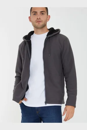 Threadbare Waffle Texture Sherpa Lined Zip Through HoodieL