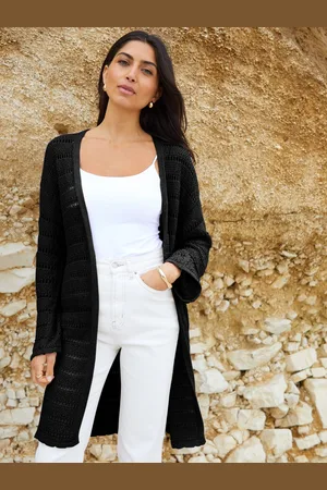 Threadbare Longline hæklet strik Cardigan42