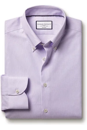 Charles Tyrwhitt Check Non-iron Button-Down Oxford Slim Fit 100% Cotton Shirt42cm R (UK 16.5 R)