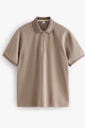 Next Vertical Stribet Quarter Zip Polo-skjorterXS