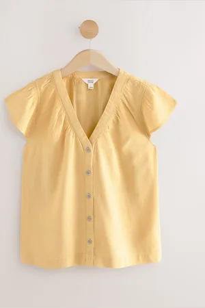 Next Button Down Flæsekant Sleeve Top42