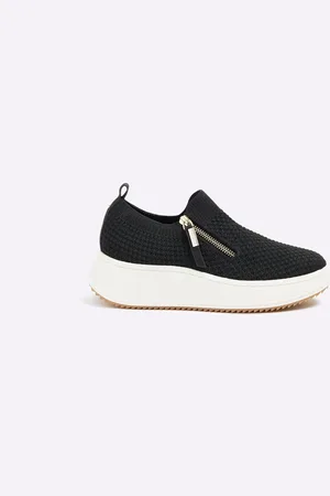 River Island Bred pasform Strikket Slip On Kilehæle Trainers