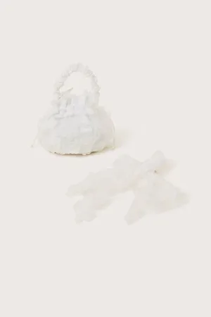 Monsoon Flower Pouch Bag and Bow Hair Clips SetEn