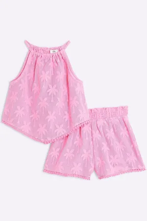 River Island Girls Palm Hanky Hem Shorts Set146152cm